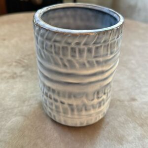 47th & Main Coastal Artisan Blue Pottery Vase / Pencil Holder